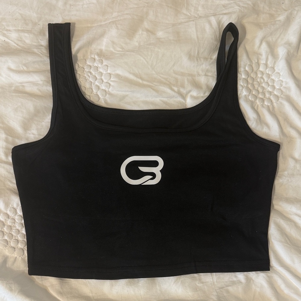 Cyclebar Black Crop Top with Logo